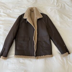 Men's Brown Shearling Jacket